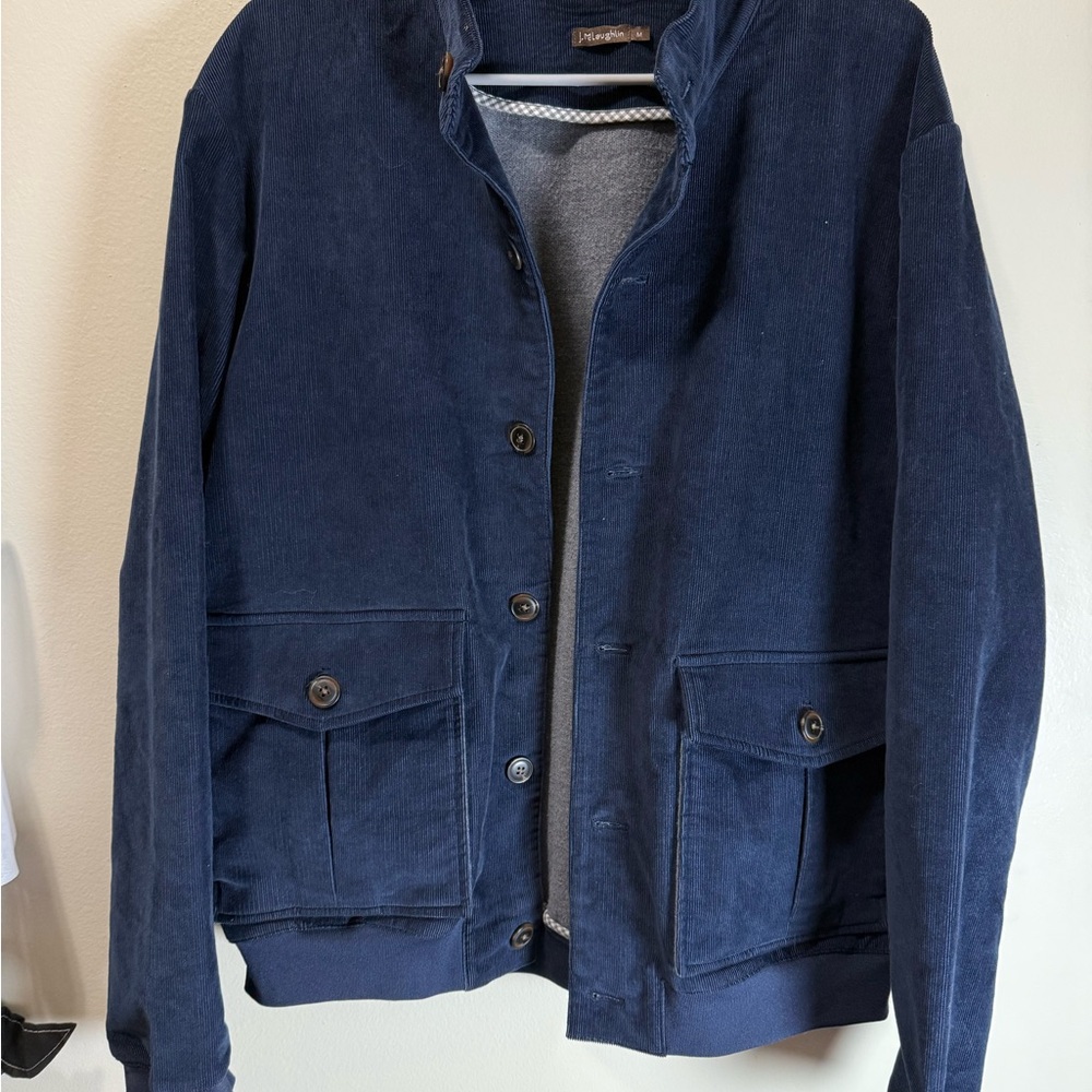J. McLaughlin Blue Corduroy Jacket Size Medium